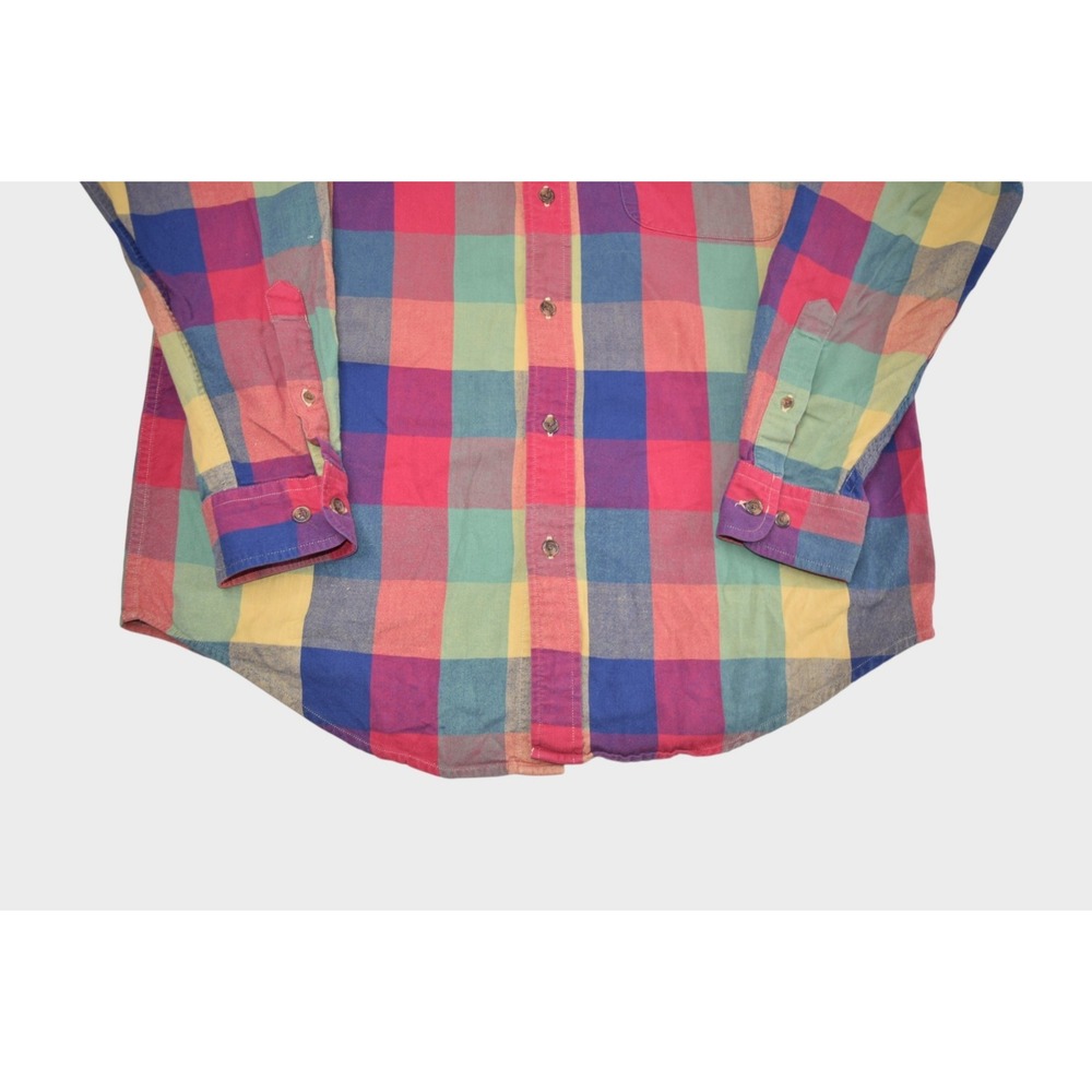 Vintage Orvis Shirt Mens Medium Multicolor Indian Madras Plaid Long Sleeve - Picture 2 of 6